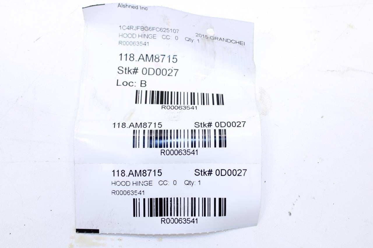 11-21 Jeep Grand Cherokee Limited Front RH and LH Hood Hinge Set 55369562AE OEM - Alshned Auto Parts