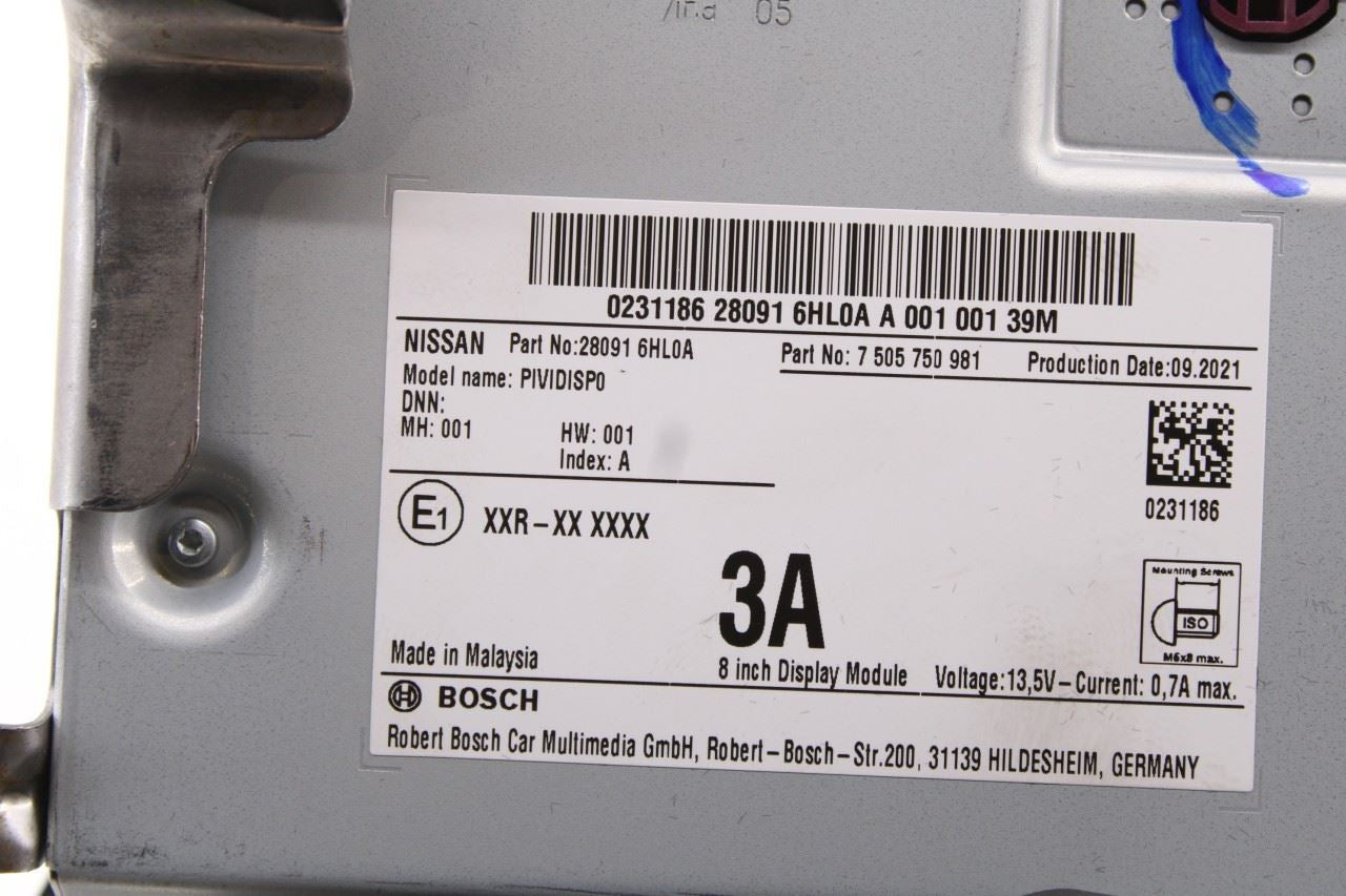 20-24 Infiniti QX50 LUXE Bosch Dash Information 8.0'' Display Screen 28091-6HL0A - Alshned Auto Parts