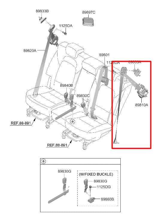 2019-23 Hyundai Santa Fe SEL 2.5L AWD Rear Left Side 2nd Row Seat Belt Retractor - Alshned Auto Parts