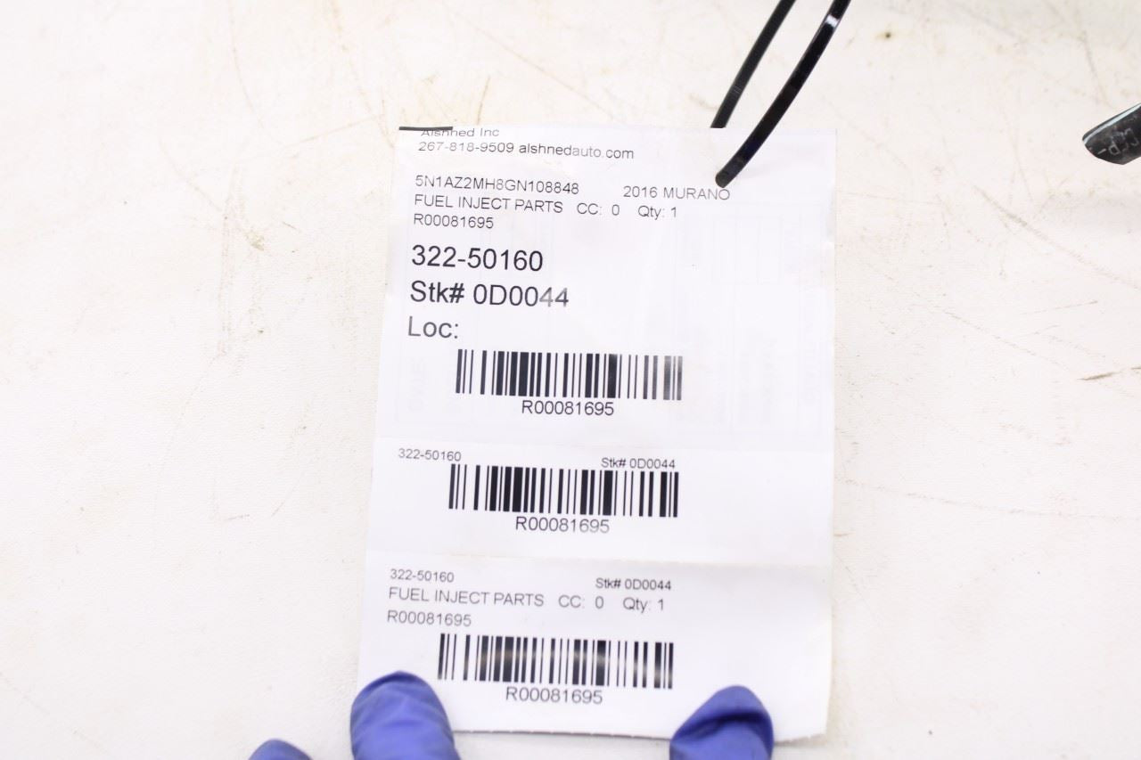 09-20 Nissan Murano Platinum 3.5L Fuel Rail w/ Injectors 17521-JA10D 16600-JA10A12