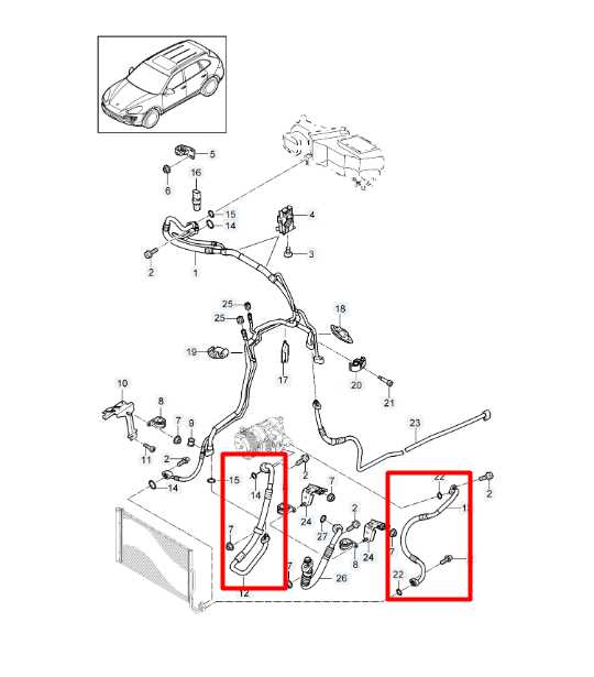 11-16 Porsche Cayenne Platinum AC Conditioning Lower Discharge and Suction Hose - Alshned Auto Parts