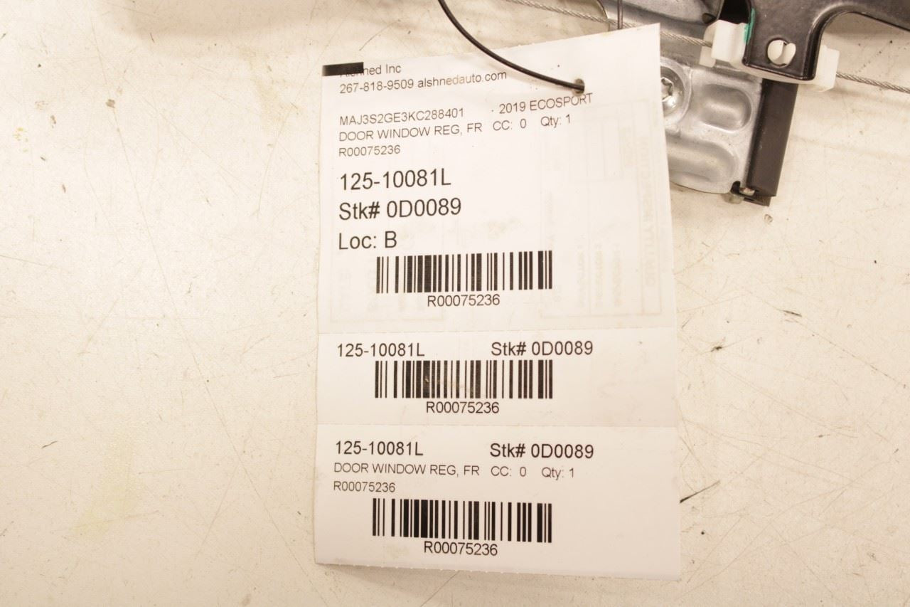 2018-2022 Ford Ecosport SE Front Left Driver Side Door Window Regulator w/ Motor - Alshned Auto Parts