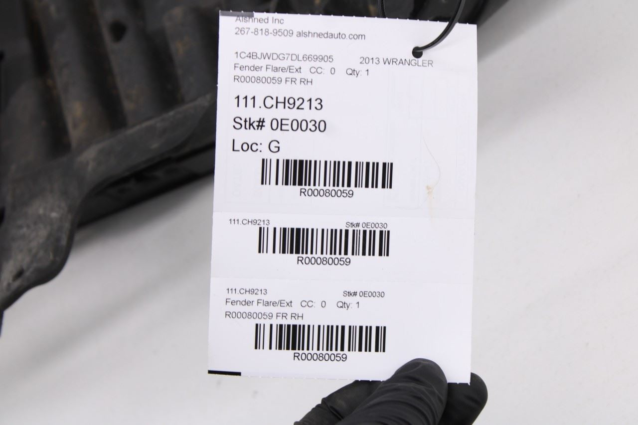 2007-2018 Jeep Wrangler Front Right Fender Wheel Opening Molding 5KF08RXFAG OEM - Alshned Auto Parts