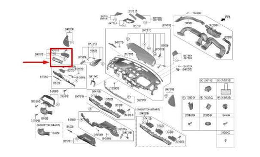 20-23 Hyundai Sonata SE FR LH Dash Outer Air Vent w/ Trim 97480-L0000-NVC *ReaD* - Alshned Auto Parts