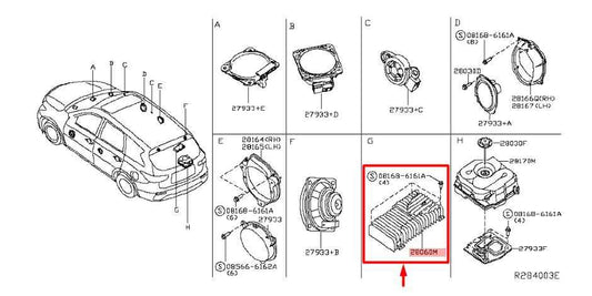 2014-20 Infiniti QX60 3.5L Bose Audio Equipment Radio Amplifier AMP 28061-3JC0B - Alshned Auto Parts