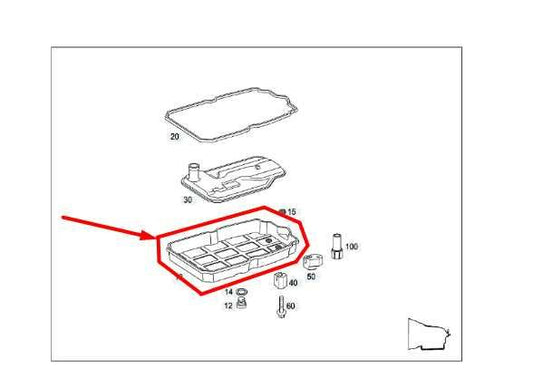 2015-2018 Mercedes-Benz C300 Automatic Transmission Oil Sump Pan 222-270-05-12 - Alshned Auto Parts