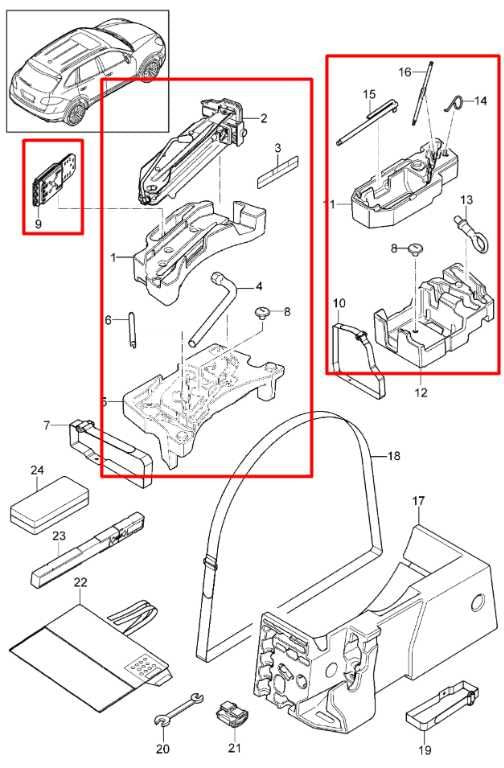 2011-18 Porsche Cayenne S Lifting Jack and Tool Kit w/ Containers and Compressor1