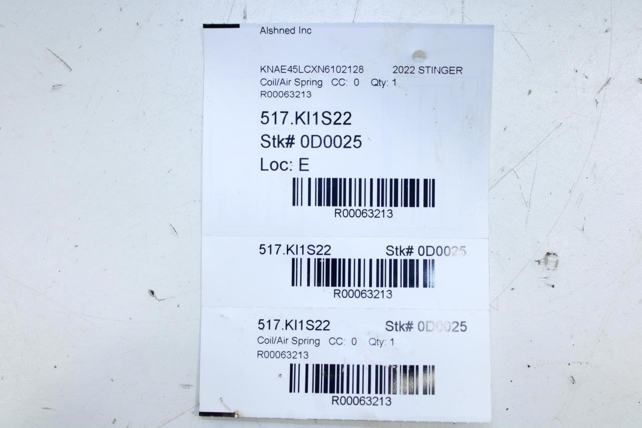 2018-23 Kia Stinger GT1 AWD Rear RH and LH Side Coil Spring Pair 55330-J5200 OEM - Alshned Auto Parts