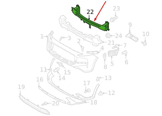 21-23 Hyundai Santa Fe SEL Front Bumper Reinforcement Impact Bar 64900-R5000 OEM - Alshned Auto Parts