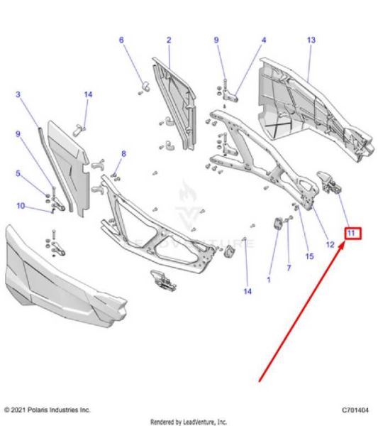 2021-2023 Polaris RZR XP1000 Left Driver Side Door Latch 2637286 OEM - Alshned Auto Parts