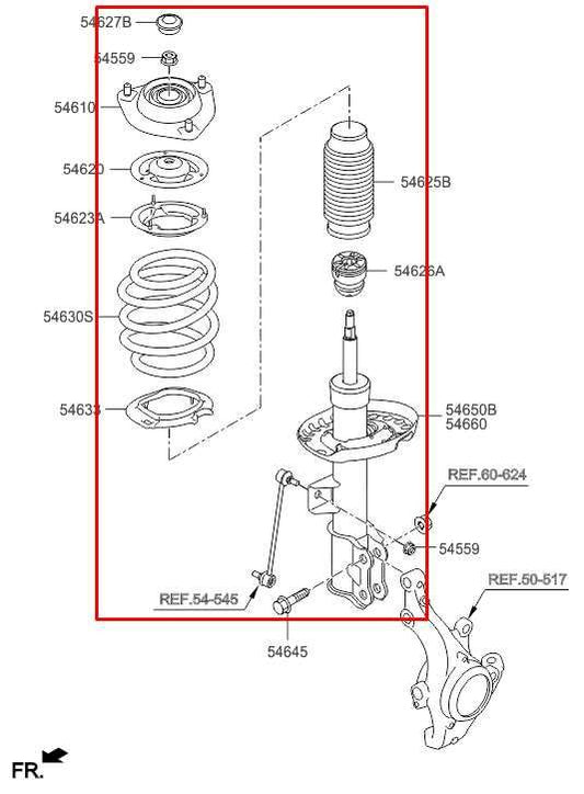 2015-2017 Hyundai Veloster Turbo 1.6L FWD Front Right Side Shock Strut Absorber - Alshned Auto Parts