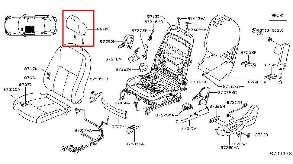 14-20 Infiniti Q50 Premium 3.0L RWD Front Right and Left Side Seat Headrest Set - Alshned Auto Parts