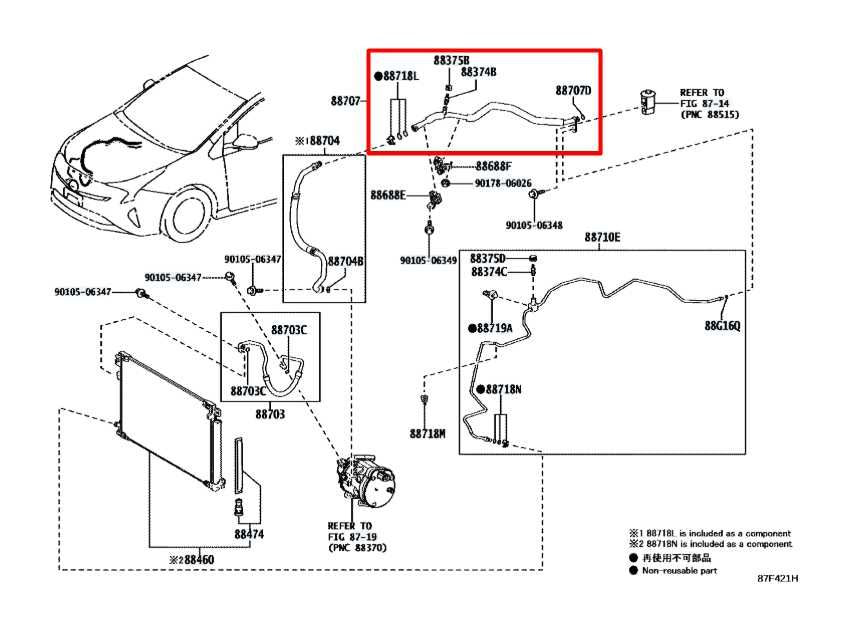 16-22 Toyota Prius Two 1.8L AC Air Conditioning Suction Hose Line 8870747110 OEM - Alshned Auto Parts