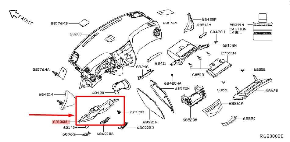 2019-20 Infiniti QX60 FR LH Dash Knee Bolster Lower Cover Switch 68106-3JA1A OEM - Alshned Auto Parts