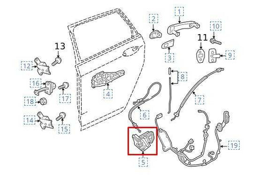 19-25 Cadillac XT4 Premium Rear Left Side Door Lock Latch Actuator 13546550 OEM - Alshned Auto Parts
