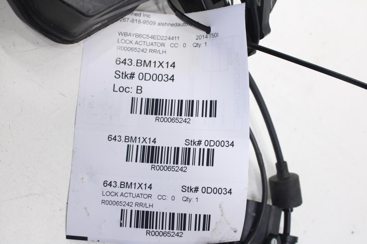 10-15 BMW 750I xDrive Rear Left Driver Side Door Lock Latch Actuator 51227185687 - Alshned Auto Parts