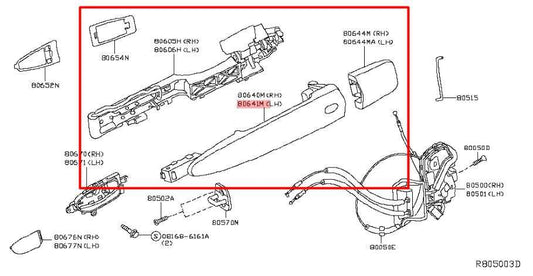 2014-2020 Infiniti QX60 3.5L FWD Front Door Driver Left Side Exterior Handle - Alshned Auto Parts
