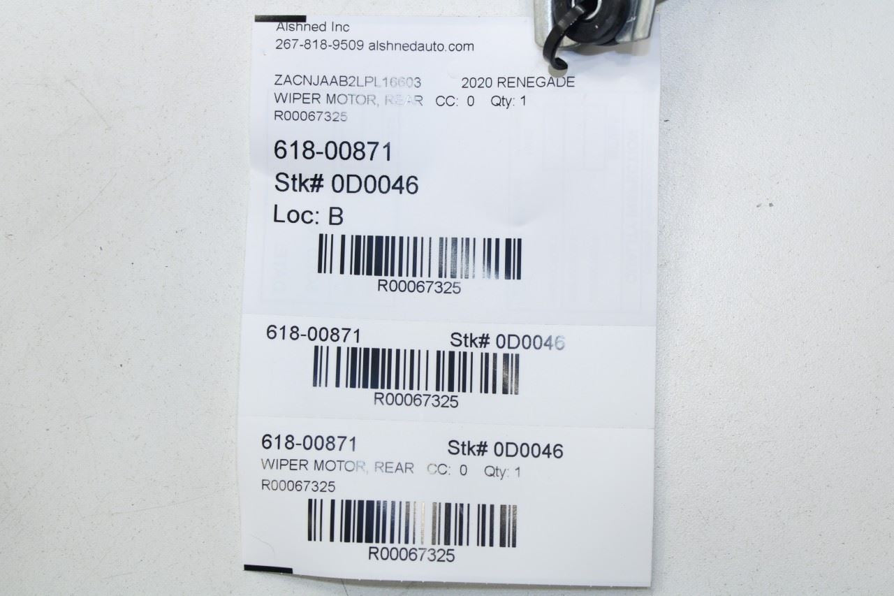 2015-2023 Jeep Renegade Sport 2.4L FWD Rear Liftgate Wiper Motor 55112704AA OEM - Alshned Auto Parts