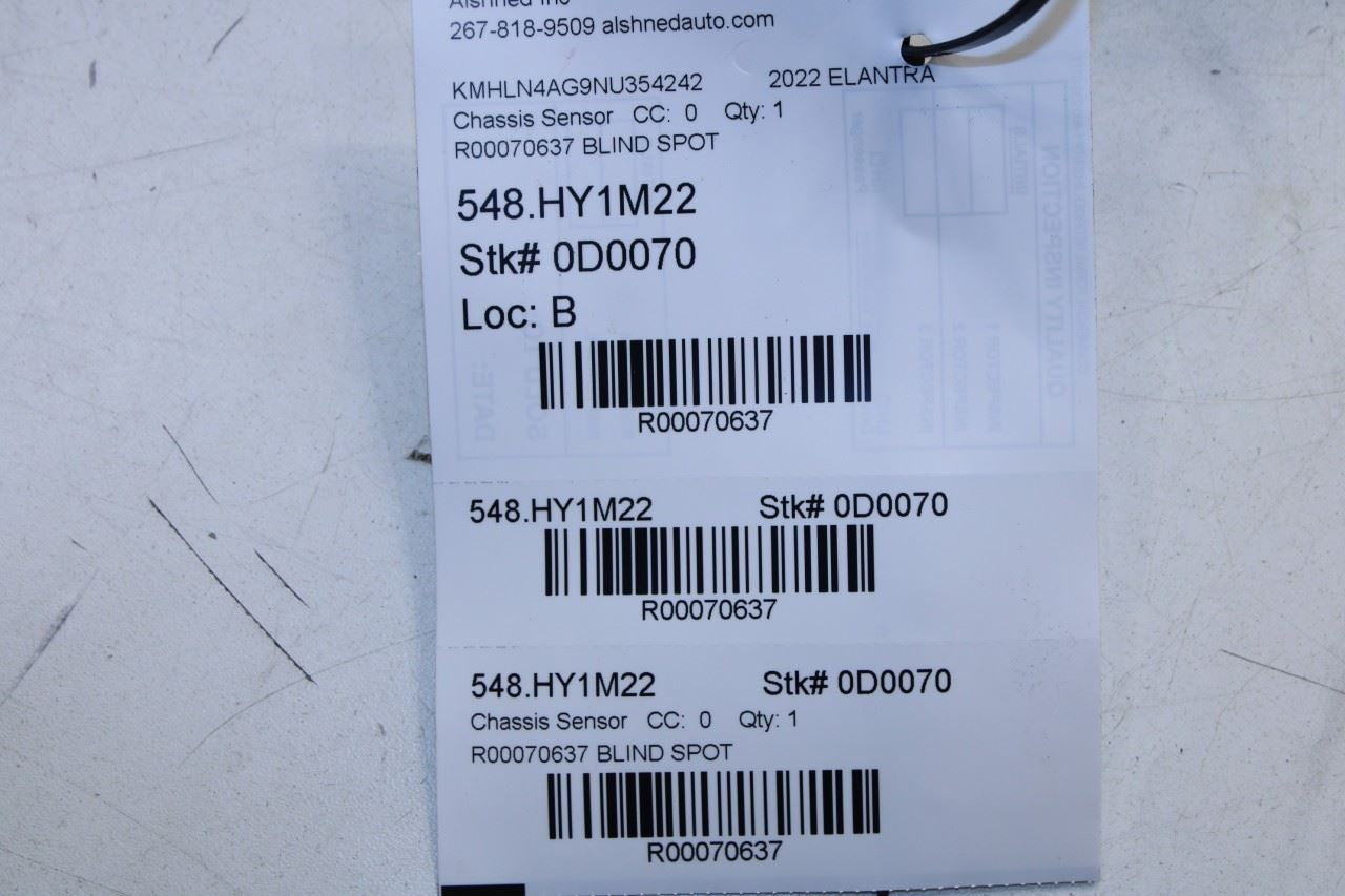 2021-2023 Hyundai Elantra SEL Rear Left Blind Spot Detection Radar Sensor Module - Alshned Auto Parts