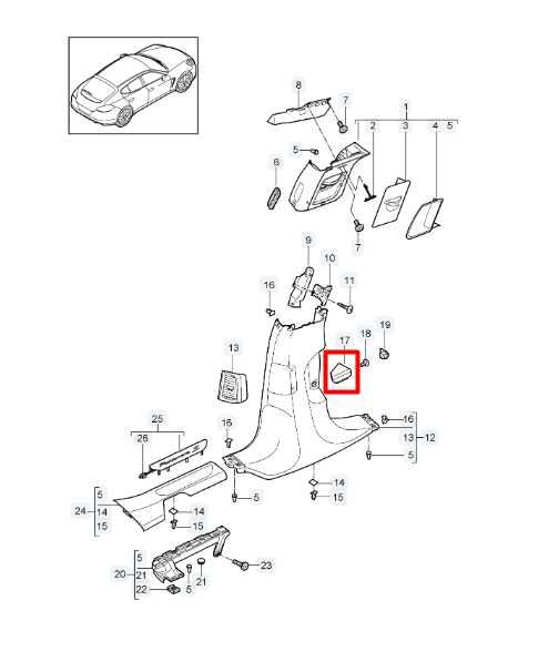 2010-16 Porsche Panamera 4 Front Left Door Armrest Extension B-Pillar Trim Cover - Alshned Auto Parts