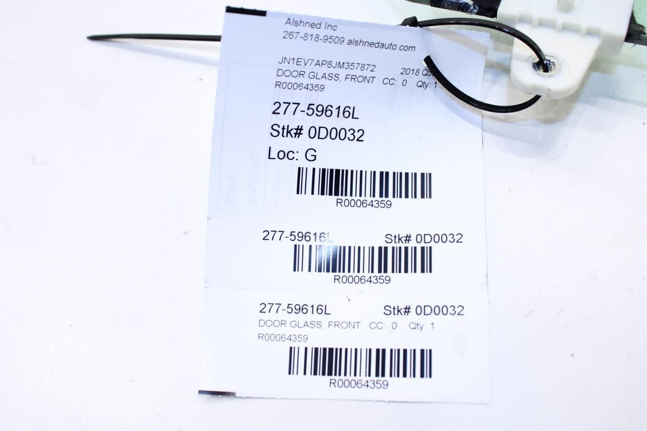 2014-2019 Infiniti Q50 Luxe RWD Front Left Door Window Glass 80301-4GA0B OEM - Alshned Auto Parts