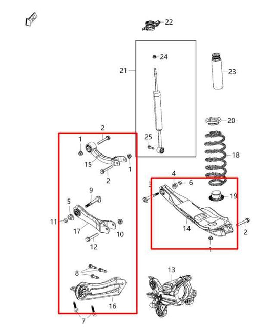 14-23 Jeep Cherokee Latitude 4WD Rear Suspension Right Side Control Arm Set of 4 - Alshned Auto Parts