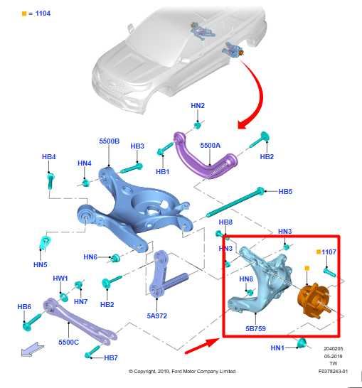 2020-25 Ford Explorer AWD Rear Right Side Spindle Knuckle Hub LB5C-5B758-AB OEM - Alshned Auto Parts