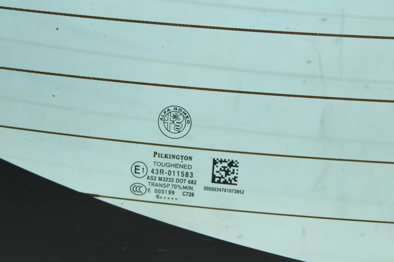 2017-2023 Alfa Romeo Giulia Ti AWD Rear Back Window Glass R65838 - Alshned Auto Parts