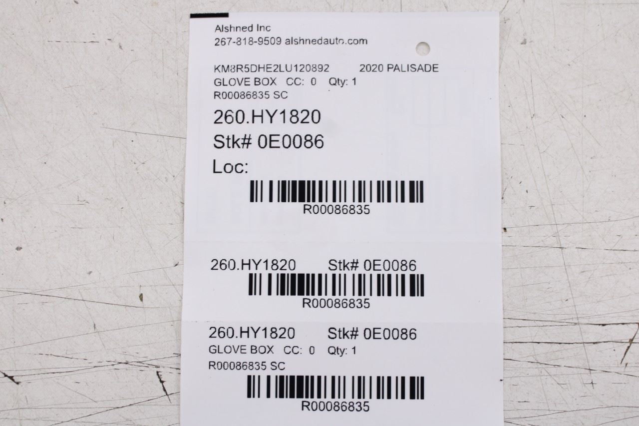 20-26 Hyundai Palisade Limited AWD Glove Box Storage Compartment 84510-S8200-NNB16