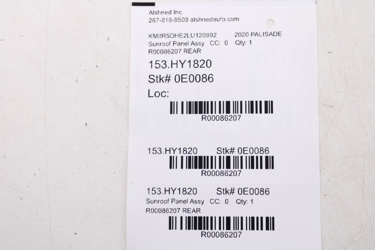 20-26 Hyundai Palisade Limited AWD Roof Rear Panoramic Sunroof Roller Blind Assy18