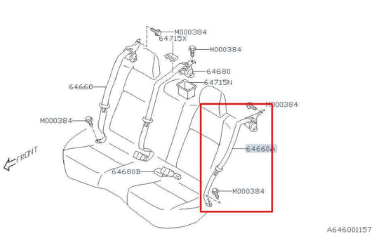 2015-2021 Subaru WRX Premium 2.0L AWD Rear Driver Left Side Seat Belt Retractor - Alshned Auto Parts