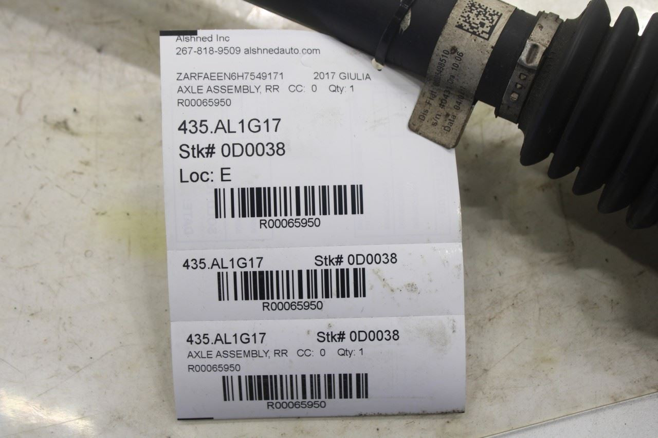 2017-21 Alfa Romeo Giulia Ti AWD Rear Passenger RH Side CV Axle Shaft Half Shaft - Alshned Auto Parts