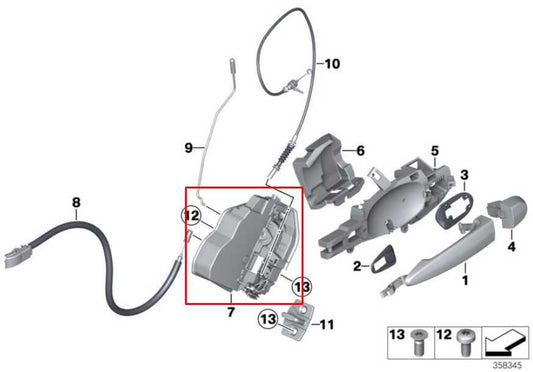 2007-2017 BMW X3 xDrive28i Rear Left Side Door Lock Latch Actuator 51227229459 - Alshned Auto Parts