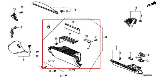 2014-2020 Acura MDX Advance Glove Box Storage Compartment 77500-TZ5-A02ZB OEM - Alshned Auto Parts