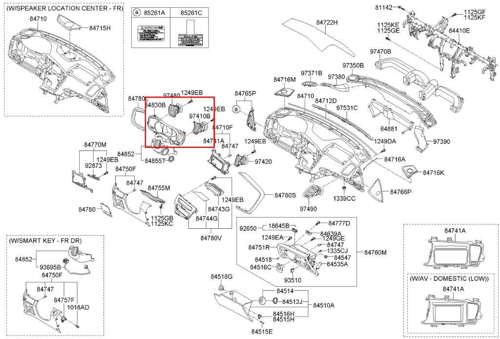 2011-13 Kia Optima LX 2.4L Dashboard Speedometer Bezel Trim w/ Air Vents Grille - Alshned Auto Parts