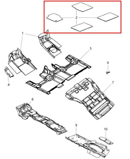2017 Jeep Grand Cherokee Summit Front and Rear RH LH Interior Carpet Floor Mats - Alshned Auto Parts