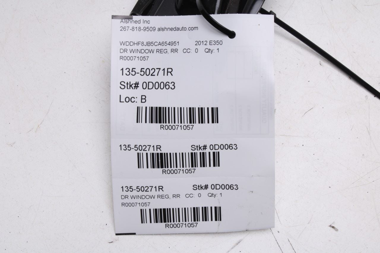10-16 Mercedes-Benz E350 Sport 4MATIC Rear Right Door Window Regulator w/ Motor - Alshned Auto Parts