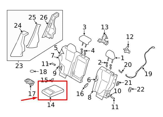 20-24 Subaru Legacy Rear Center 2nd Row Seat Armrest w/ Cup Holder 64380AN00AVI - Alshned Auto Parts