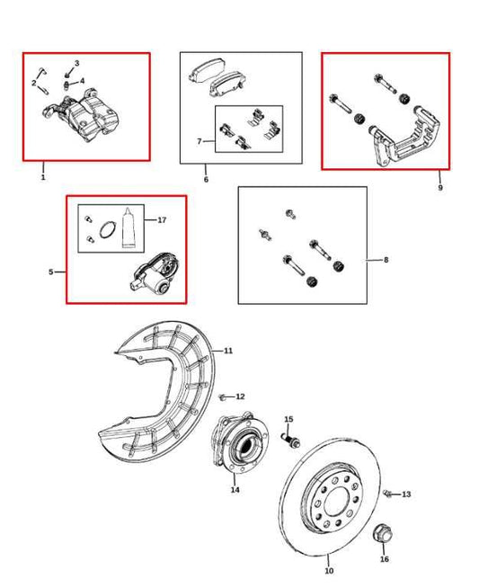 2014-22 Jeep Cherokee 75th Anniversary Rear Right Brake Disc Caliper 68225312AA - Alshned Auto Parts