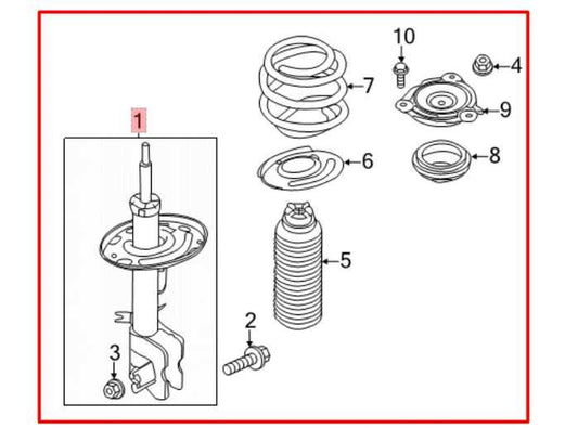 16-20 Nissan Pathfinder SV FWD Front Right Side Shock Strut Absorber E4302-9NF0B - Alshned Auto Parts