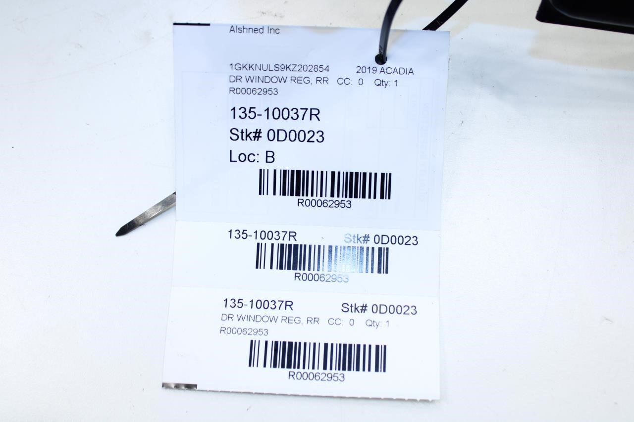 2017-2023 GMC Acadia SLT-1 Rear Right Door Window Regulator w/ Motor 84932476 - Alshned Auto Parts