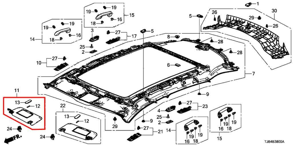 19-21 Acura RDX SH-AWD 2.0L AWD Front Right Side Sun Visor w/ Illuminated Mirror - Alshned Auto Parts