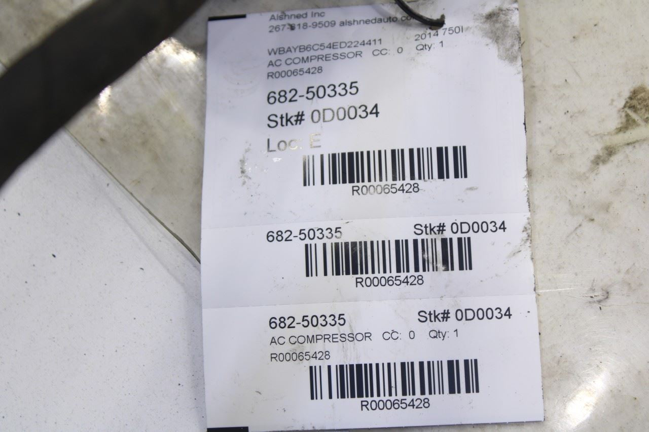 2010-2015 BMW 750i xDrive 4.4L AC Air Conditioner Compressor 64509154072 OEM - Alshned Auto Parts