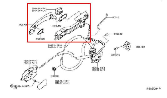 2015-19 Nissan Murano Platinum 3.5L Front Driver Left Side Door Exterior Handle - Alshned Auto Parts