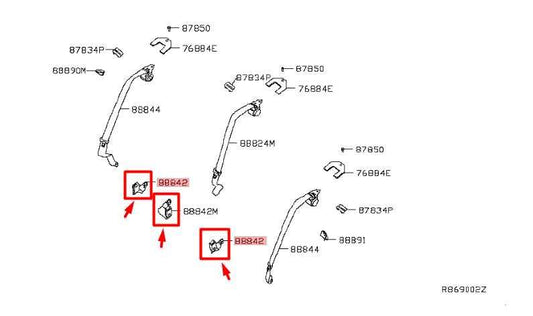 13-19 Nissan Sentra SV Rear RH and LH Center Seat Belt Buckle Set 888423SG8A OEM - Alshned Auto Parts