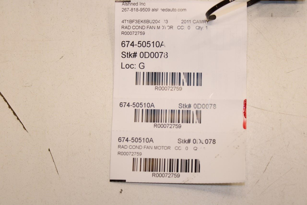 2009-2011 Toyota Camry LE 2.5L Dual Radiator Cooling Fan Motor Assembly - Alshned Auto Parts