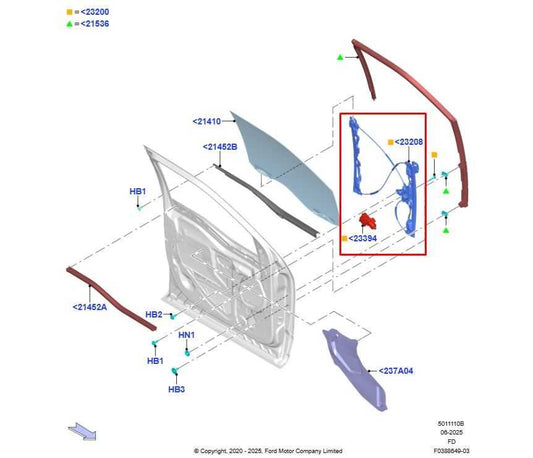 2021-2026 Ford F150 XLT Supercrew Front Left Side Door Window Regulator w/ Motor - Alshned Auto Parts