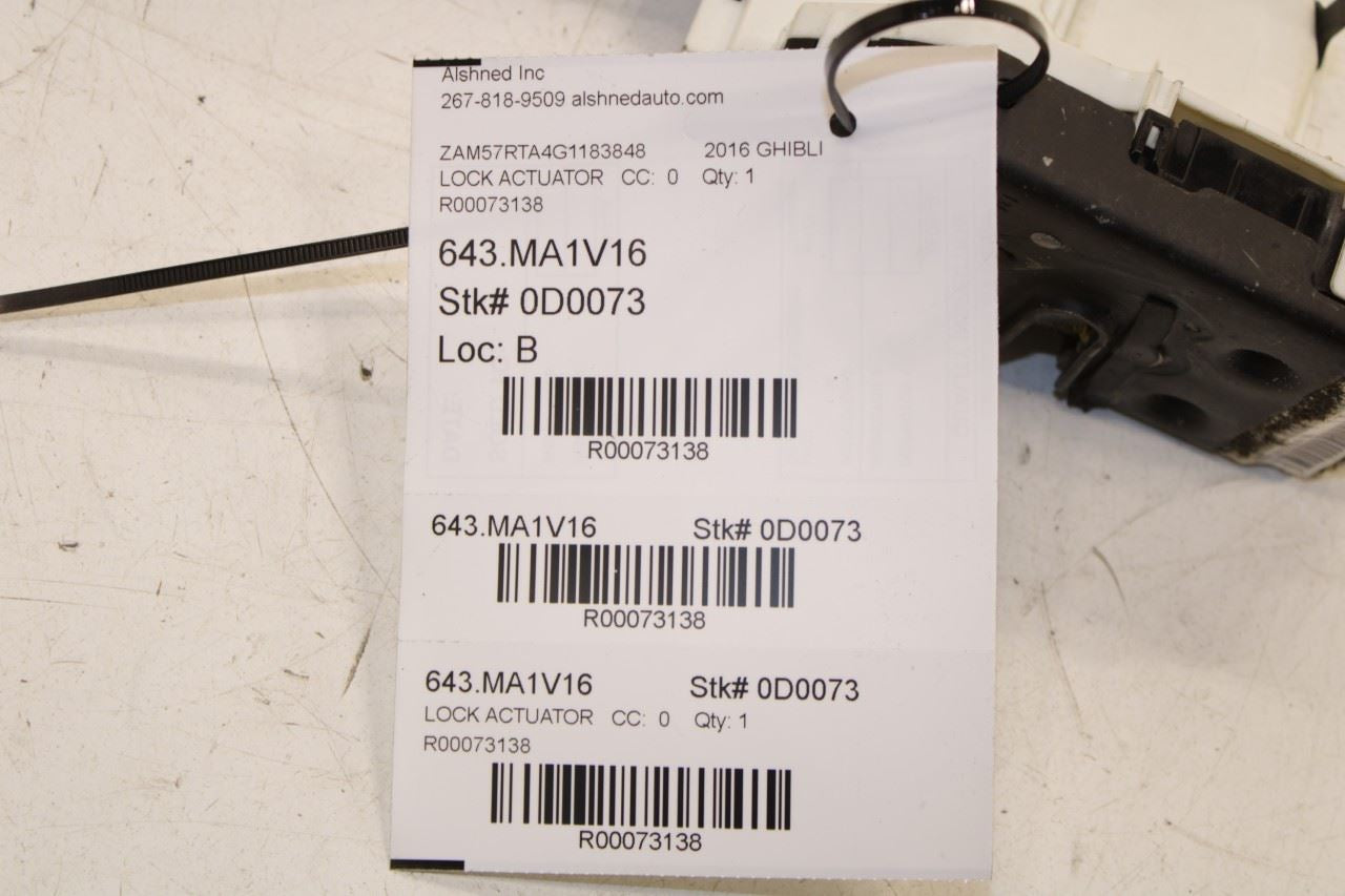 2016-17 Maserati Ghibli S Q4 3.0L Rear Driver Left Side Door Lock Latch Actuator - Alshned Auto Parts