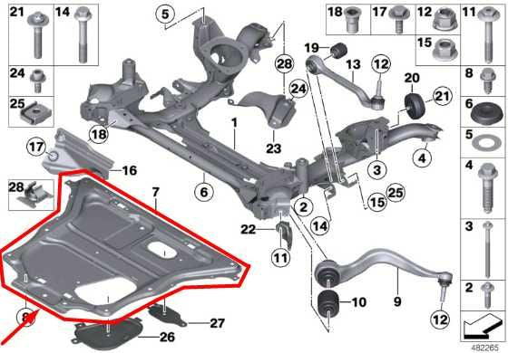 2015-2016 BMW 435i Gran Coupe xDrive Front Belly Pan Reinforcement Skid Plate - Alshned Auto Parts