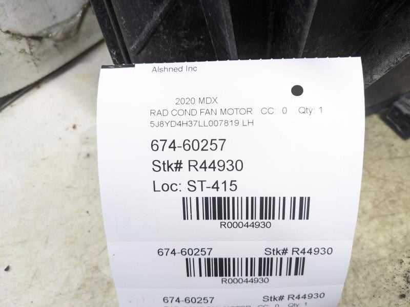 2014-2020 Acura MDX Left Radiator Cooling Fan Motor Assembly 19015-5J6-A01 OEM - Alshned Auto Parts